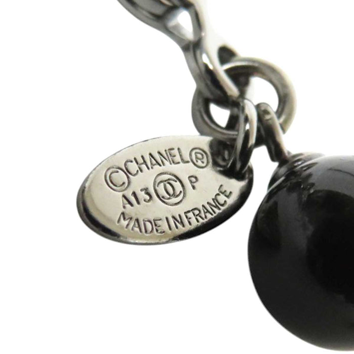 CHANEL 
A13P COCO CC ロゴ ビジュー ビーズ 
ココマーク カメリア コットンパール ロングネックレス