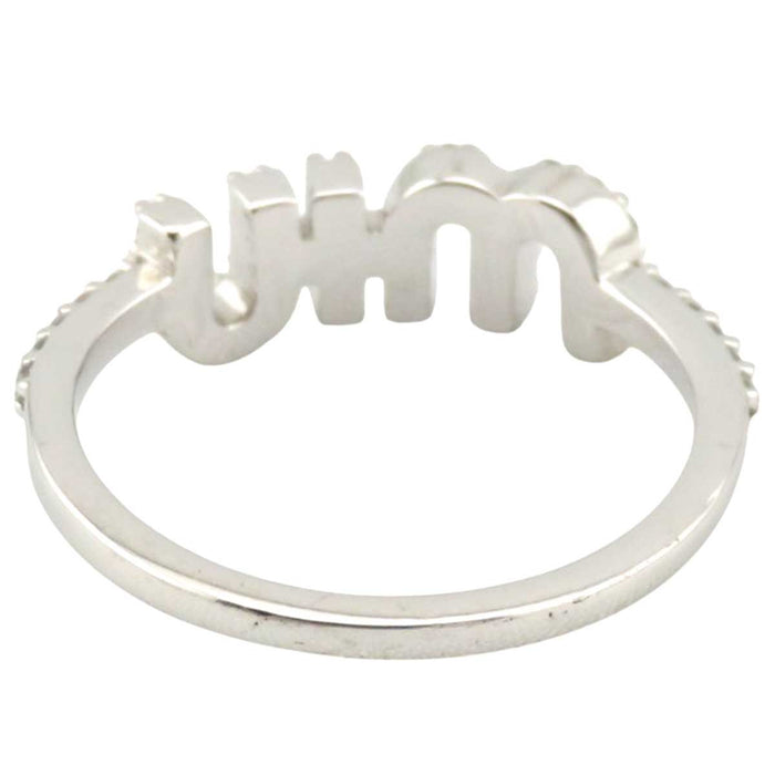 MIUMIU 
Cubic Zirconia Silver Color Metal Brass 
Logo Zirconia Ring