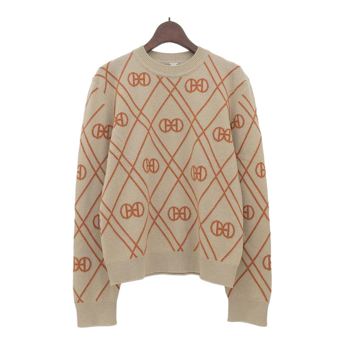HERMES 
総柄 
Hロンド カシミヤ ニット