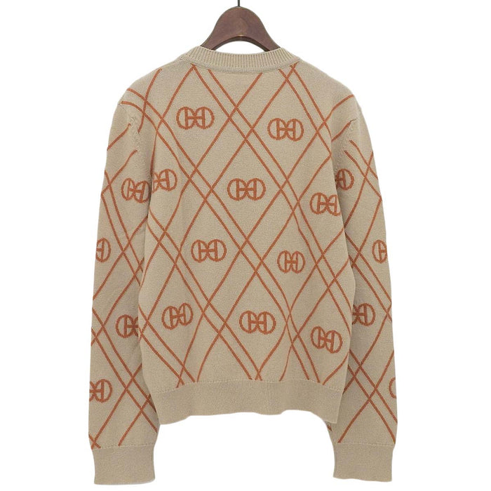 HERMES 
総柄 
Hロンド カシミヤ ニット