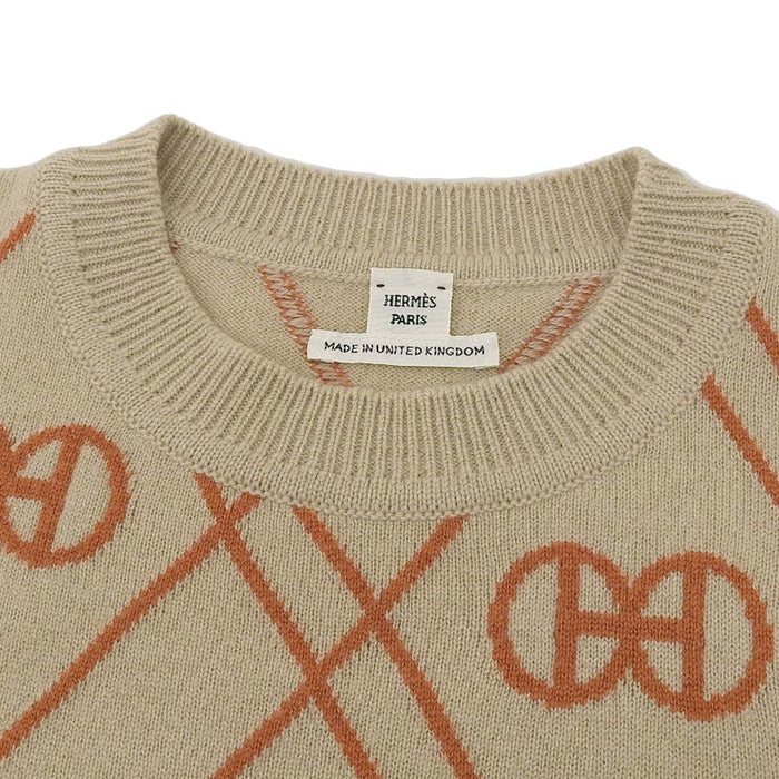 HERMES 
総柄 
Hロンド カシミヤ ニット