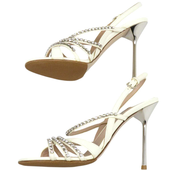 MIUMIU 
High Heel Pin Heel Patent 
Bijou Strap Sandals