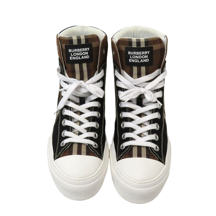 BURBERRY
Vintage Check Logo Patch
Cotton Neoprene High-Top Sneakers