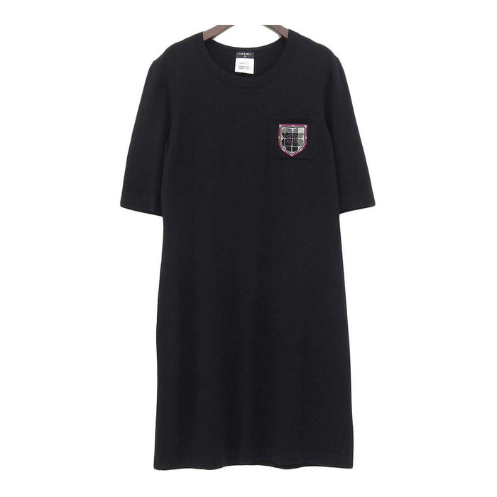 CHANEL 
Logo COCO CC Five-Sleeve Mini Dress 
Coco Mark Emblem Knit Dress