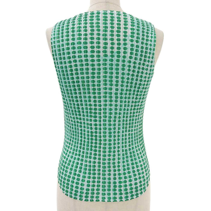 PLEATS PLEASE 
プリーツプリーズ イッセイミヤケ ドット柄 
ノースリーブ カットソー