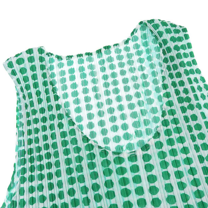 PLEATS PLEASE 
プリーツプリーズ イッセイミヤケ ドット柄 
ノースリーブ カットソー