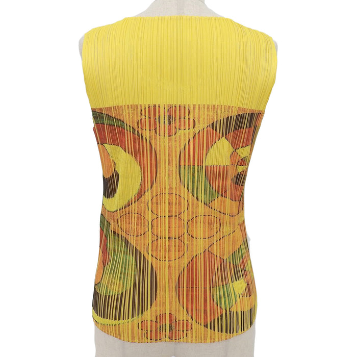 PLEATS PLEASE 
プリーツプリーズ イッセイミヤケ 
花柄 ノースリーブ カットソー