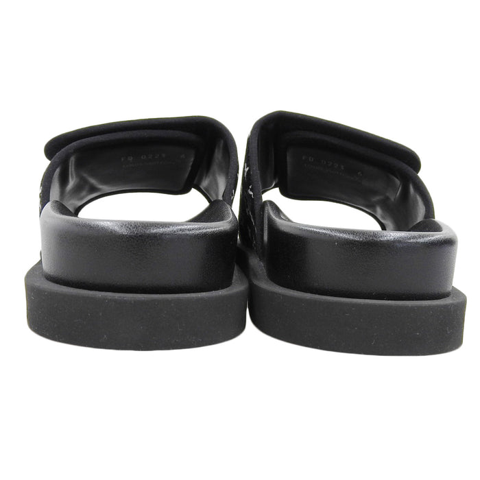 LOUIS VUITTON 
LV fabriqué en 2023 Velcro Velours Cuir 
Miami Ligne Mules Sandales 
Monogramme