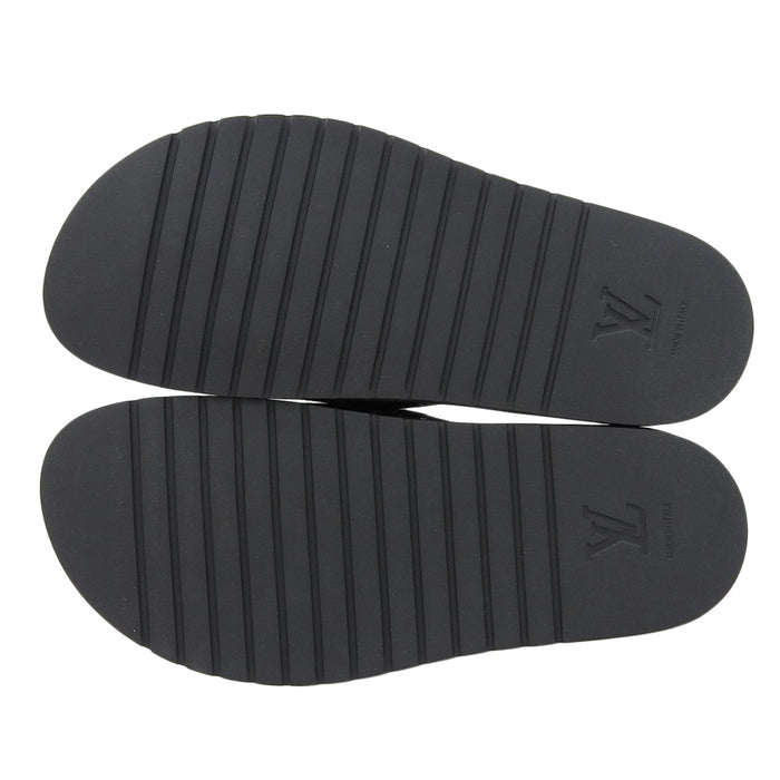 LOUIS VUITTON 
LV fabriqué en 2023 Velcro Velours Cuir 
Miami Ligne Mules Sandales 
Monogramme