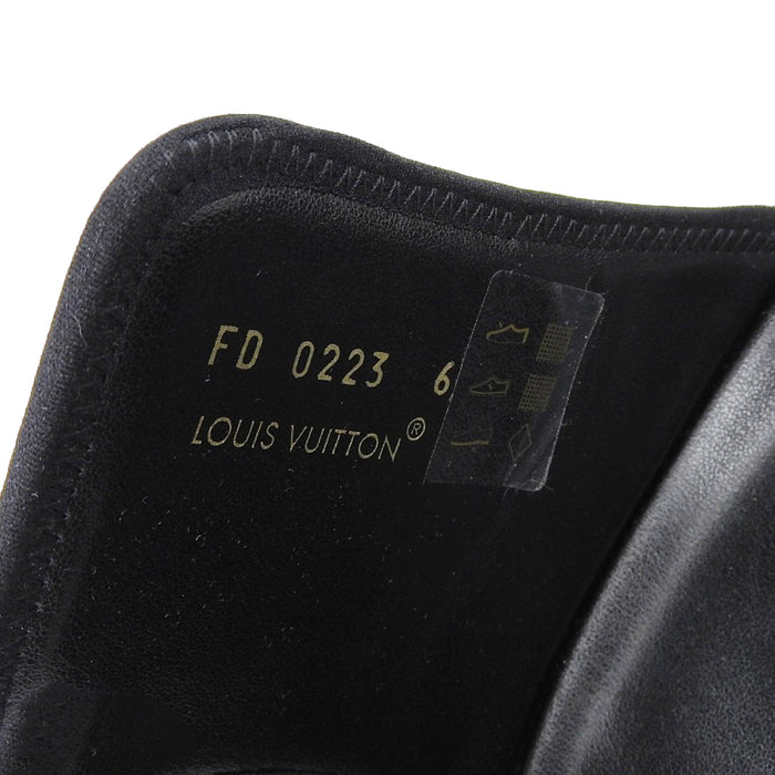 LOUIS VUITTON 
LV fabriqué en 2023 Velcro Velours Cuir 
Miami Ligne Mules Sandales 
Monogramme
