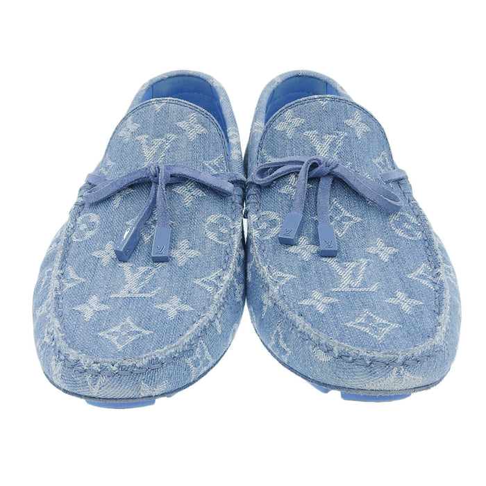 LOUIS VUITTON 
Denim fabriqué en 23 ans 
Mocassins ligne conducteur LV 
Monogramme