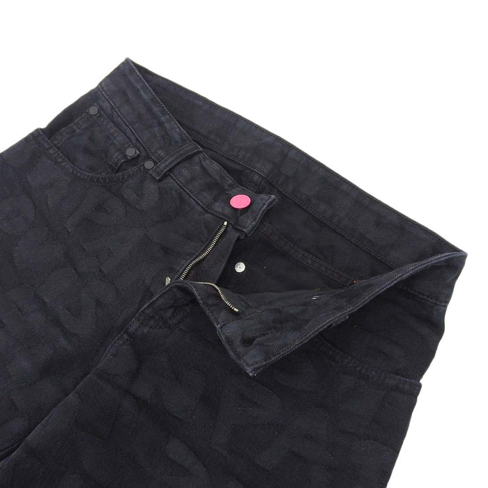 LOUIS VUITTON 
LV jacquard a motivo completo cotone 
graffiti nero pantaloni di jeans
