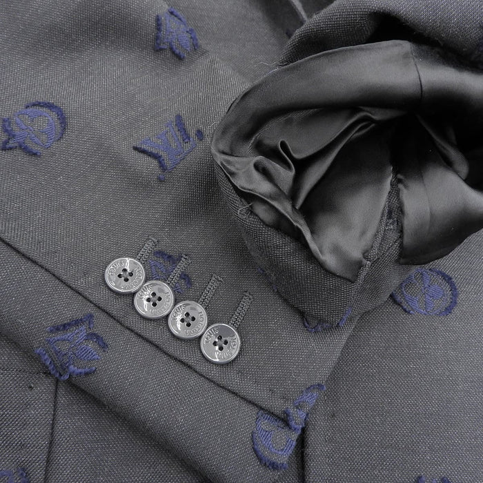 LOUIS VUITTON 
LV laine jacquard 
veste napolitaine croisée 
monogramme