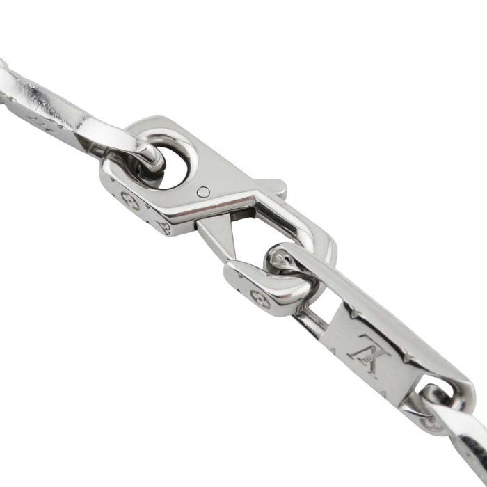 LOUIS VUITTON 
LV ロゴ モノグラムフラワー シルバーカラーメタル 
モノグラム タイドアップ ネックレス