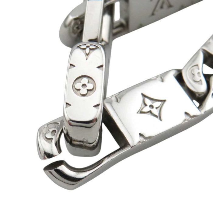 LOUIS VUITTON 
LV ロゴ モノグラムフラワー シルバーカラーメタル 
モノグラム タイドアップ ネックレス