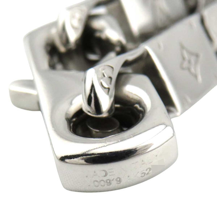 LOUIS VUITTON 
LV ロゴ モノグラムフラワー シルバーカラーメタル 
モノグラム タイドアップ ネックレス