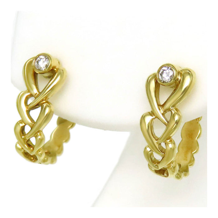 MIKIMOTO 
ハート フープ ダイヤモンド イヤリング