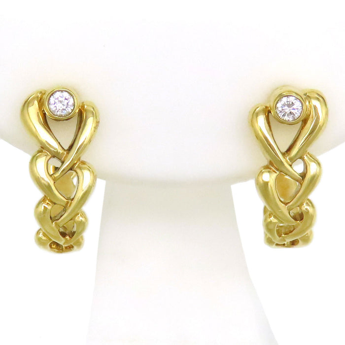 MIKIMOTO 
ハート フープ ダイヤモンド イヤリング