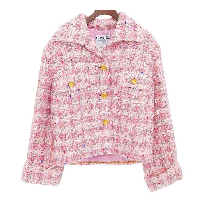 CHANEL 
93C COCO CC 裏地ロゴ ウール 
ココマーク ヴィンテージ ツイード ジャケット
