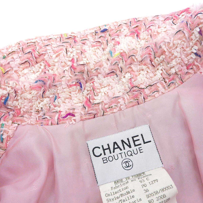 CHANEL 
93C COCO CC 裏地ロゴ ウール 
ココマーク ヴィンテージ ツイード ジャケット