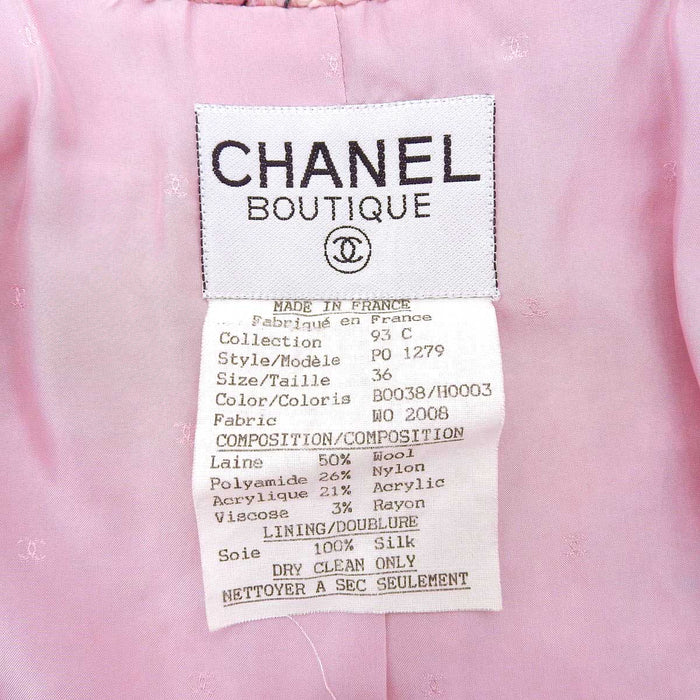 CHANEL 
93C COCO CC 裏地ロゴ ウール 
ココマーク ヴィンテージ ツイード ジャケット