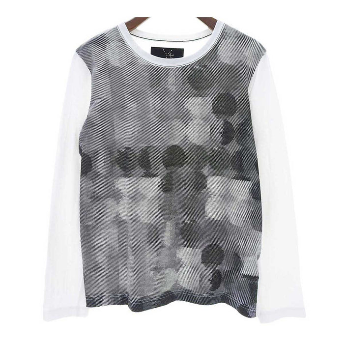 Y's 
YOHJI YAMAMOTO sfumatura cotone 
pois pigmento stampa maglia a maniche lunghe