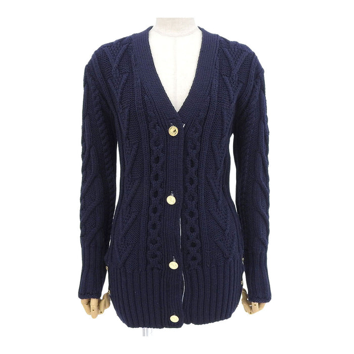 THOM BROWNE
Wool Long
Tricolor Cable Knit Cardigan