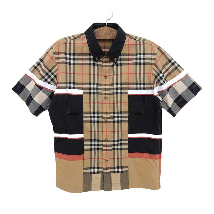 BURBERRY 
Short Sleeve 
Howling Patchwork Check Sports Shirt