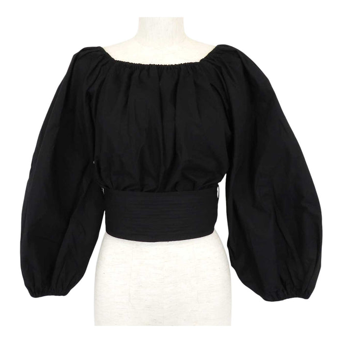 Patou 
パトゥ パフスリーブ ベルト コットン 
ボリューム ポプリン クロップ カットソー