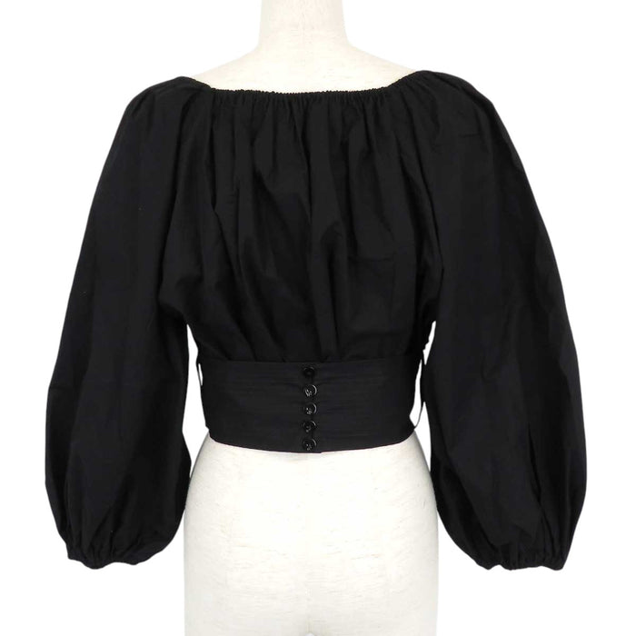 Patou 
パトゥ パフスリーブ ベルト コットン 
ボリューム ポプリン クロップ カットソー