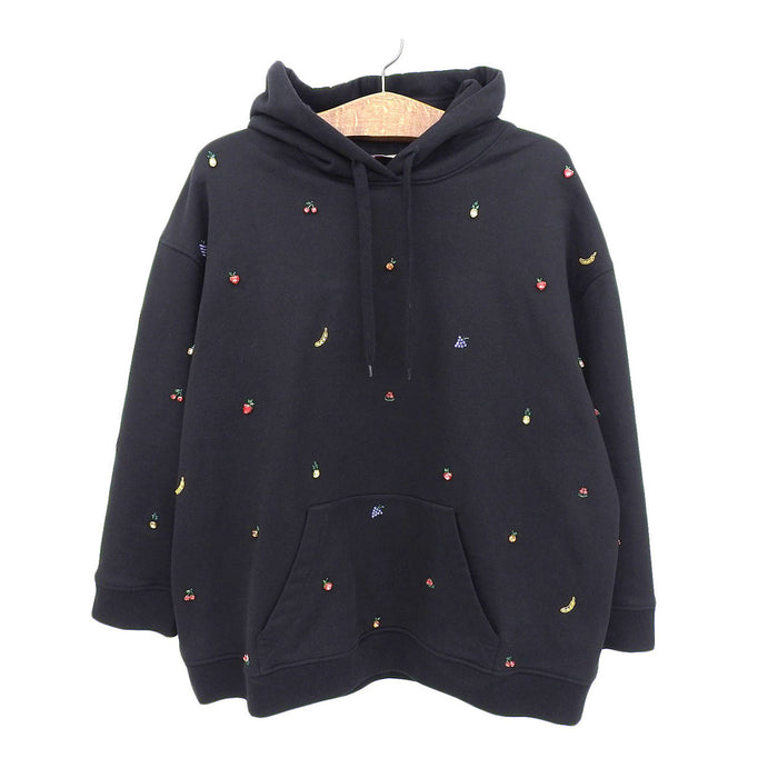 VALENTINO 
バックロゴ プリント ビーズ ラインストーン 
フルーツ エンブロイダリー フーディ