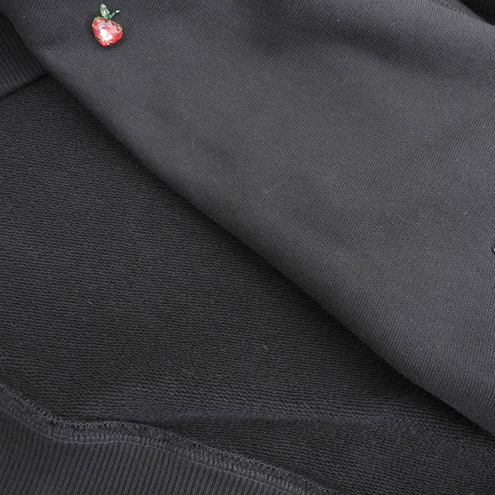 VALENTINO 
バックロゴ プリント ビーズ ラインストーン 
フルーツ エンブロイダリー フーディ