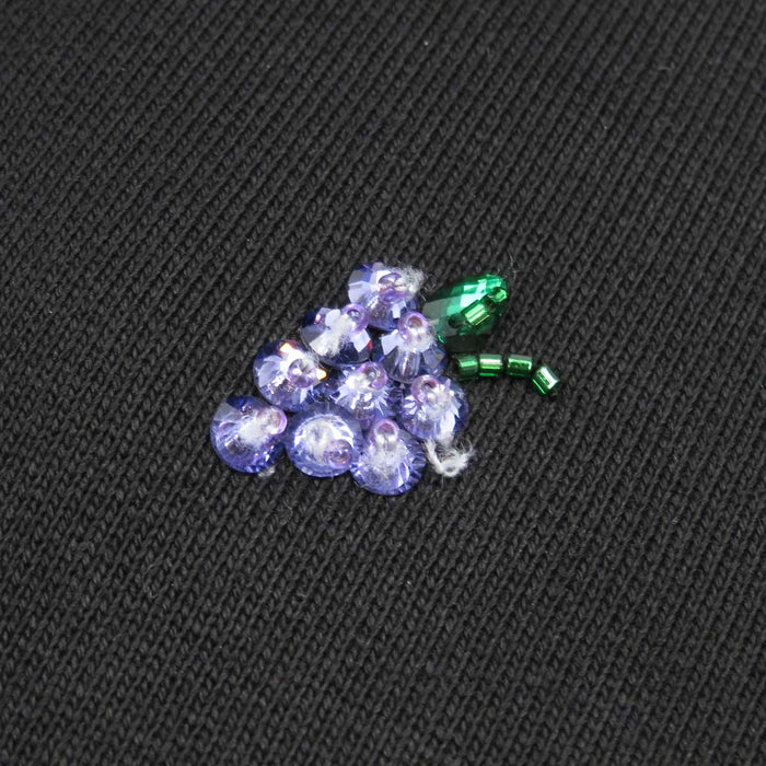 VALENTINO 
バックロゴ プリント ビーズ ラインストーン 
フルーツ エンブロイダリー フーディ