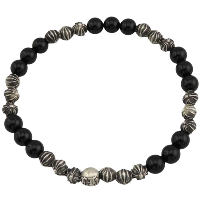 CHROME HEARTS 
PERLA 6mm CH クロスボール 
6MM NERO ARGENTO PERLINE BRACCIALETTI