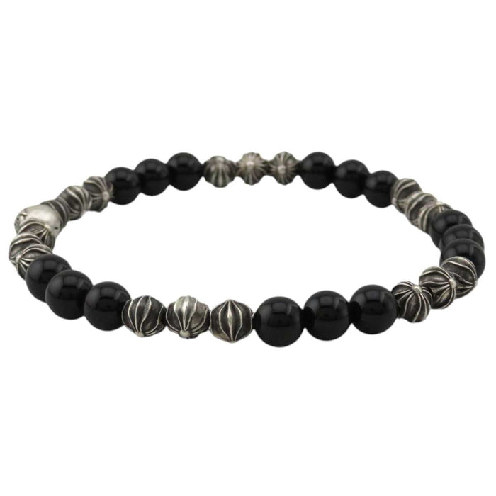 CHROME HEARTS 
PERLA 6mm CH クロスボール 
6MM NERO ARGENTO PERLINE BRACCIALETTI