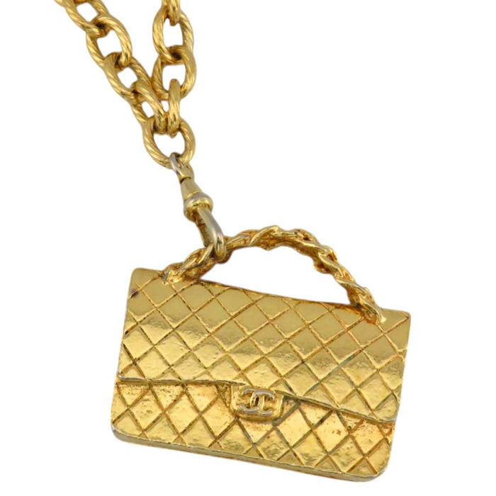 CHANEL 
标志 COCO CC 金色金属 
可可标志 绗缝包 图案 项链