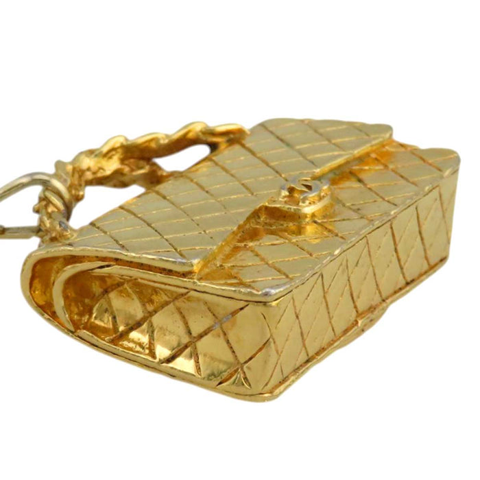 CHANEL 
ロゴ COCO CC ゴールドカラーメタル 
ココマーク マトラッセバッグ モチーフ ネックレス