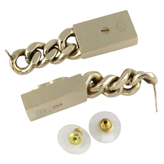 CHANEL 
B21C COCO CC ライトゴールドカラー ラインストーン 
ココマーク チェーン ストラス ピアス