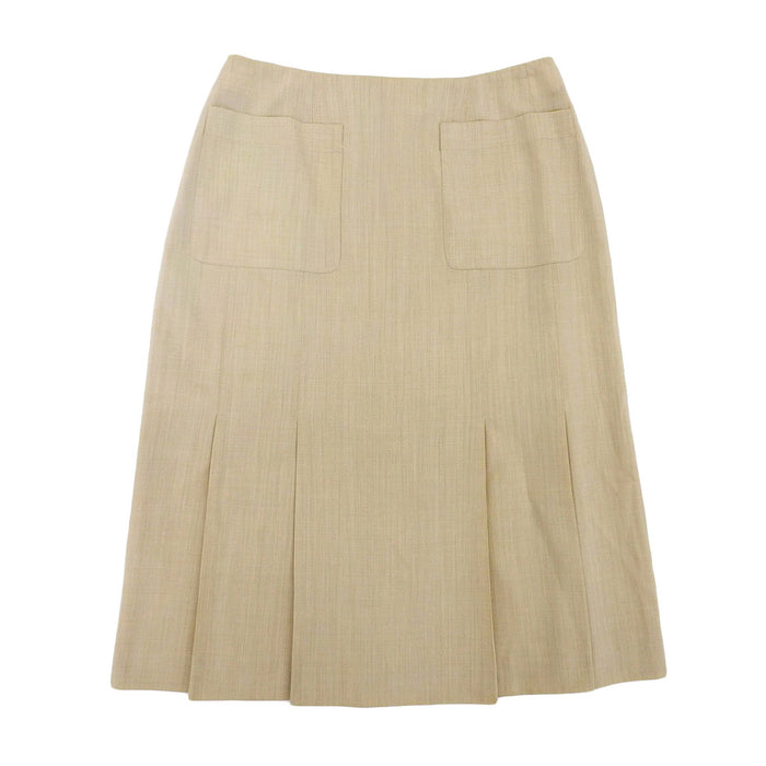 CHANEL 
COCO Coco Button Pleats Medium 
Coco Mark Back Button Wool Skirt