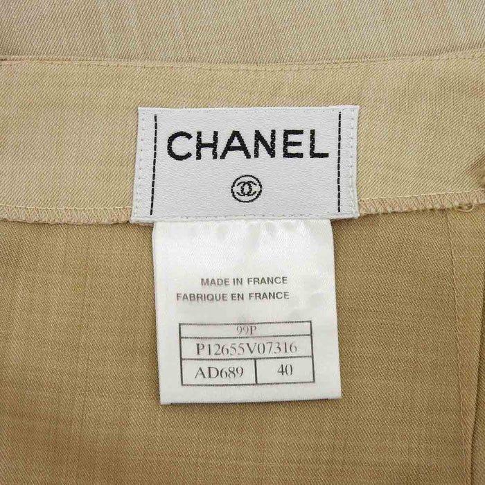 CHANEL 
COCO ココボタン プリーツ ミディアム 
ココマーク バックボタン ウール スカート