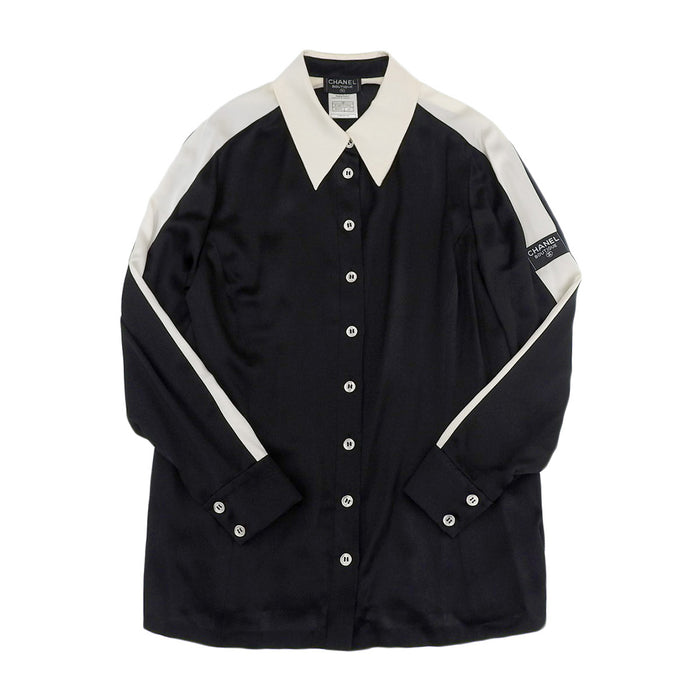 CHANEL 
98P COCO ココボタン 
ココマーク ヴィンテージ シルクシャツ
