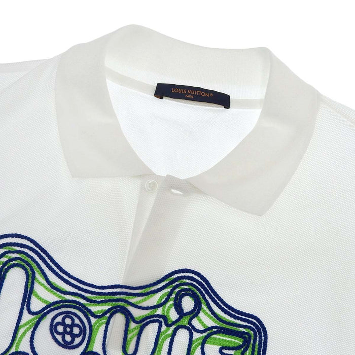 LOUIS VUITTON 
LV brodé coton 
Polo piqué logo brodé