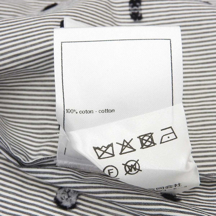 CHANEL 
COCO ロゴ ラインストーン ストライプ コットン 
ココマーク カメリア ストライプ ショートスリーブ シャツ