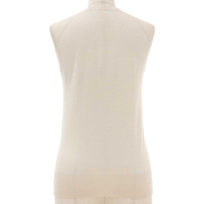 CHANEL 
COCO ライオンボタン ノースリーブ 13A カシミヤ混 シルク混 
ココマーク ヘンリーネック ベスト