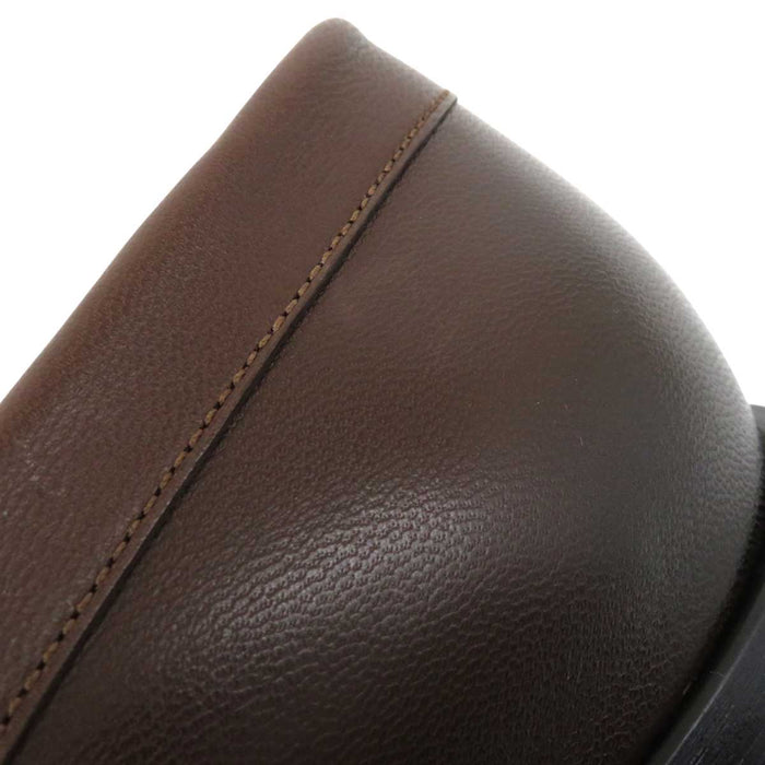 HERMES 
シルバーカラー金具 レザー 
ジュリオ モカシン