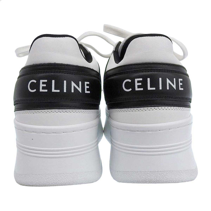 CELINE 
ロゴ レザー 厚底 ダッドスニーカー 
ブロック ウェッジ スニーカー