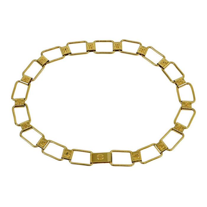 CHANEL 
ロゴ COCO CC ヴィンテージ ゴールドカラーメタル 
ココマーク スクエア チェーンベルト