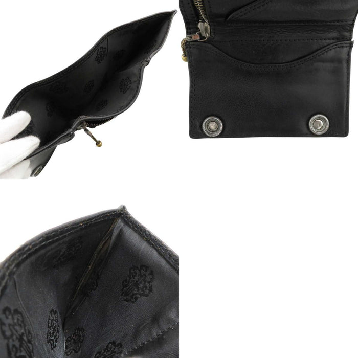 CHROME HEARTS 
Portafoglio 3FOLD Argento 
Portafoglio in pelle con bottone a forma di cuore 3 pieghe