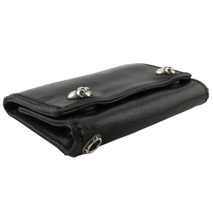 CHROME HEARTS 
Portafoglio 3FOLD Argento 
Portafoglio in pelle con bottone a forma di cuore 3 pieghe