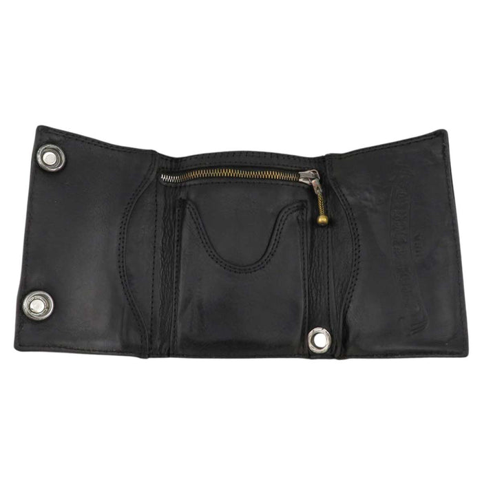 CHROME HEARTS 
Portafoglio 3FOLD Argento 
Portafoglio in pelle con bottone a forma di cuore 3 pieghe